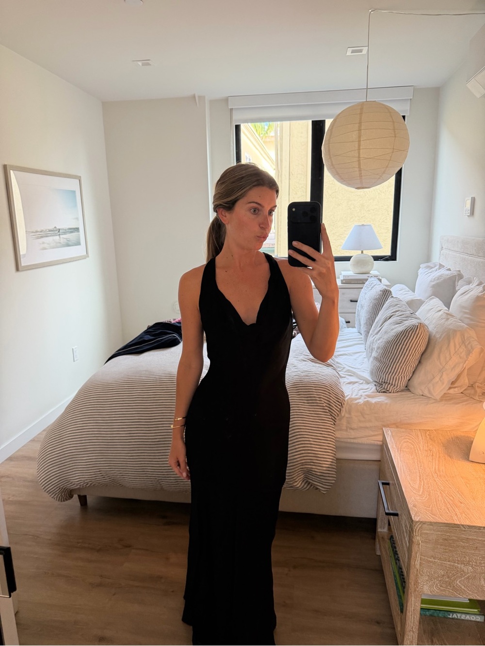 Zara black satin dress